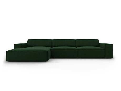 Jodie 4-Sitzer Ecksofa Links 284x166 cm aus Samt (Blu78) in Flaschengrün – Bild 1