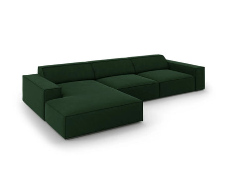 Jodie 4-Sitzer Ecksofa Links 284x166 cm aus Samt (Blu78) in Flaschengrün – Bild 3