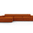 Jodie 4-Sitzer Ecksofa Links 284x166 cm aus Strukturierter Stoff (Meg357) in Terrakotta – Bild 1