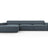 Jodie 4-Sitzer Ecksofa Links 284x166 cm aus Strukturierter Stoff (Meg361) in Blau – Bild 1