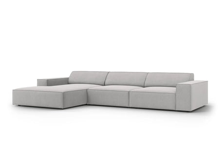 Jodie 4-Sitzer Ecksofa Links 284x166 cm aus Strukturierter Stoff (Meg363) in Hellgrau – Bild 3