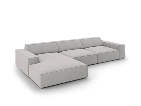 Jodie 4-Sitzer Ecksofa Links 284x166 cm aus Strukturierter Stoff (Meg363) in Hellgrau – Bild 4
