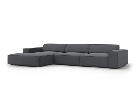 Jodie 4-Sitzer Ecksofa Links 284x166 cm aus Strukturierter Stoff (Meg367) in Dunkelgrau – Bild 3
