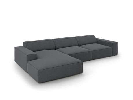 Jodie 4-Sitzer Ecksofa Links 284x166 cm aus Strukturierter Stoff (Meg367) in Dunkelgrau – Bild 4
