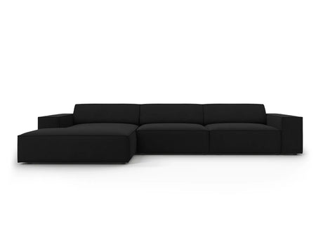 Jodie 4-Sitzer Ecksofa Links 284x166 cm aus Strukturierter Stoff (Meg368) in Schwarz – Bild 1