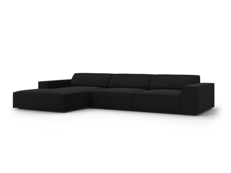Jodie 4-Sitzer Ecksofa Links 284x166 cm aus Strukturierter Stoff (Meg368) in Schwarz – Bild 2