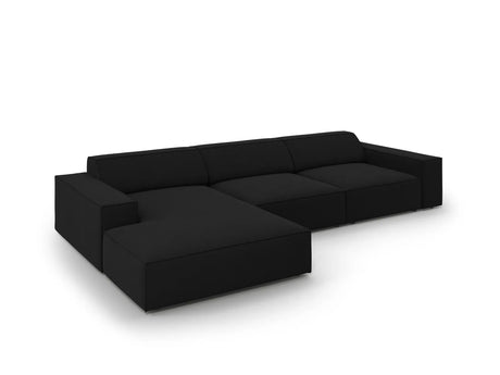 Jodie 4-Sitzer Ecksofa Links 284x166 cm aus Strukturierter Stoff (Meg368) in Schwarz – Bild 3