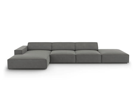 Jodie 4-Sitzer Ecksofa Links 341x166 cm aus Samt (Blu13) in Hellgrau – Bild 1