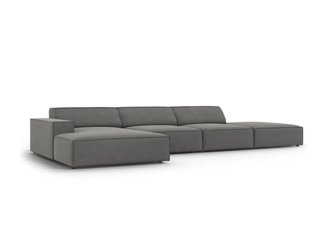 Jodie 4-Sitzer Ecksofa Links 341x166 cm aus Samt (Blu13) in Hellgrau – Bild 3