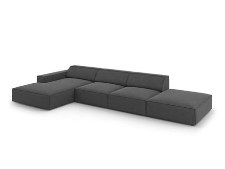 Jodie 4-Sitzer Ecksofa Links 341x166 cm aus Samt (Blu14) in Grau – Bild 1