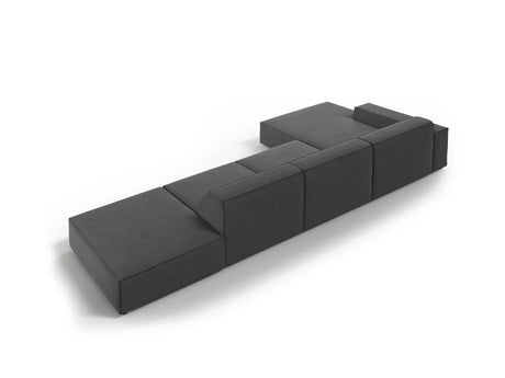 Jodie 4-Sitzer Ecksofa Links 341x166 cm aus Samt (Blu14) in Grau – Bild 5