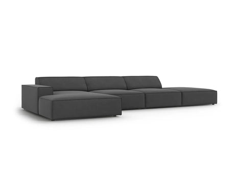 Jodie 4-Sitzer Ecksofa Links 341x166 cm aus Samt (Blu14) in Grau – Bild 6