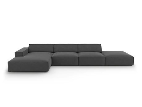 Jodie 4-Sitzer Ecksofa Links 341x166 cm aus Samt (Blu14) in Grau – Bild 7