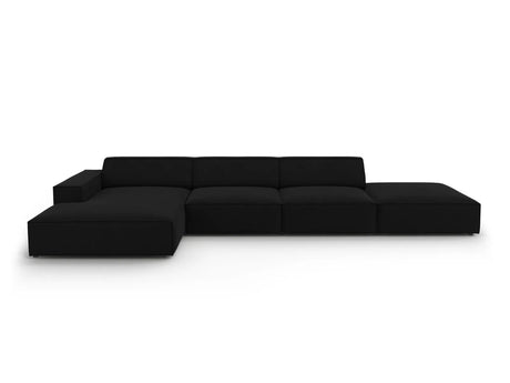 Jodie 4-Sitzer Ecksofa Links 341x166 cm aus Samt (Blu19) in Schwarz – Bild 1