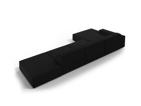 Jodie 4-Sitzer Ecksofa Links 341x166 cm aus Samt (Blu19) in Schwarz – Bild 5