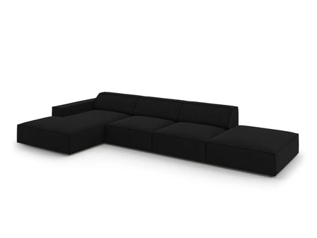 Jodie 4-Sitzer Ecksofa Links 341x166 cm aus Samt (Blu19) in Schwarz – Bild 7