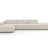 Jodie 4-Sitzer Ecksofa Links 341x166 cm aus Samt (Blu30) in Dunkelbeige – Bild 1