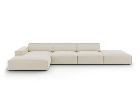 Jodie 4-Sitzer Ecksofa Links 341x166 cm aus Samt (Blu30) in Dunkelbeige – Bild 1