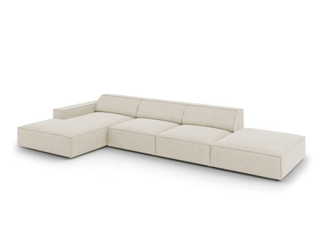 Jodie 4-Sitzer Ecksofa Links 341x166 cm aus Samt (Blu30) in Dunkelbeige – Bild 2