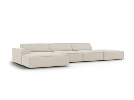 Jodie 4-Sitzer Ecksofa Links 341x166 cm aus Samt (Blu30) in Dunkelbeige – Bild 3