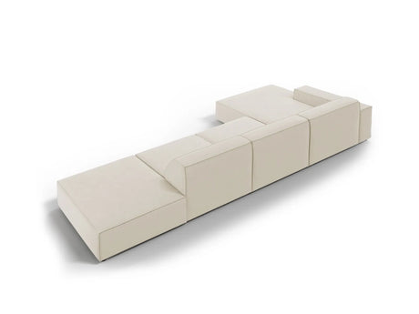 Jodie 4-Sitzer Ecksofa Links 341x166 cm aus Samt (Blu30) in Dunkelbeige – Bild 4
