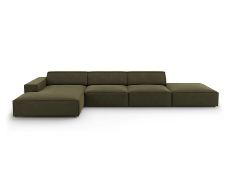 Jodie 4-Sitzer Ecksofa Links 341x166 cm aus Samt (Blu77) in Grün – Bild 1