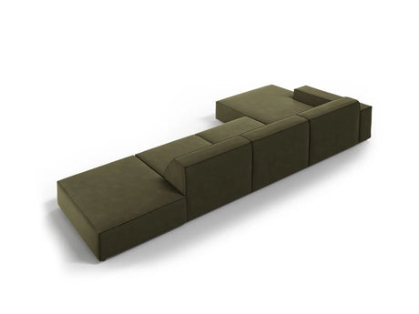 Jodie 4-Sitzer Ecksofa Links 341x166 cm aus Samt (Blu77) in Grün – Bild 5