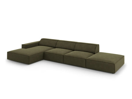 Jodie 4-Sitzer Ecksofa Links 341x166 cm aus Samt (Blu77) in Grün – Bild 7