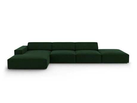 Jodie 4-Sitzer Ecksofa Links 341x166 cm aus Samt (Blu78) in Flaschengrün – Bild 1