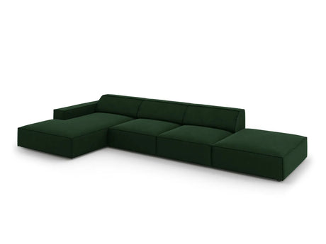 Jodie 4-Sitzer Ecksofa Links 341x166 cm aus Samt (Blu78) in Flaschengrün – Bild 2