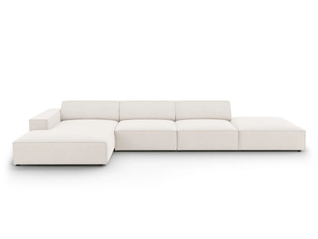 Jodie 4-Sitzer Ecksofa Links 341x166 cm aus Strukturierter Stoff (Meg351) in Leichtes Beige – Bild 1