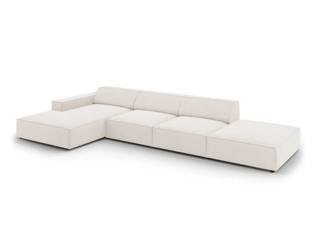 Jodie 4-Sitzer Ecksofa Links 341x166 cm aus Strukturierter Stoff (Meg351) in Leichtes Beige – Bild 2