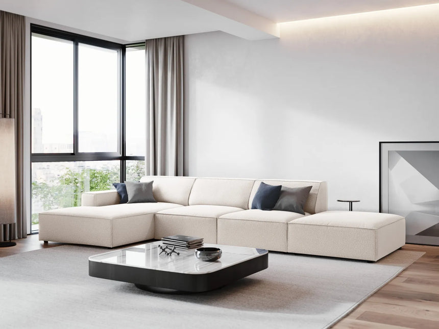 Jodie 4-Sitzer Ecksofa Links 341x166 cm aus Strukturierter Stoff (Meg351) in Leichtes Beige – Bild 7