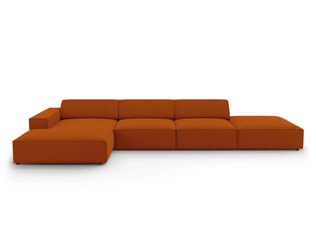Jodie 4-Sitzer Ecksofa Links 341x166 cm aus Strukturierter Stoff (Meg357) in Terrakotta – Bild 1