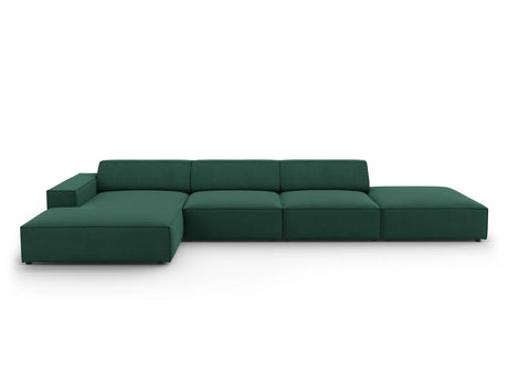 Jodie 4-Sitzer Ecksofa Links 341x166 cm aus Strukturierter Stoff (Meg359) in Grün – Bild 1