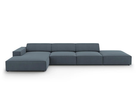 Jodie 4-Sitzer Ecksofa Links 341x166 cm aus Strukturierter Stoff (Meg361) in Blau – Bild 1