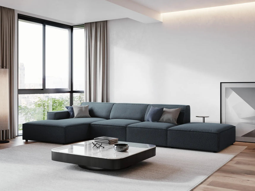 Jodie 4-Sitzer Ecksofa Links 341x166 cm aus Strukturierter Stoff (Meg361) in Blau – Bild 2