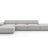 Jodie 4-Sitzer Ecksofa Links 341x166 cm aus Strukturierter Stoff (Meg363) in Hellgrau – Bild 2
