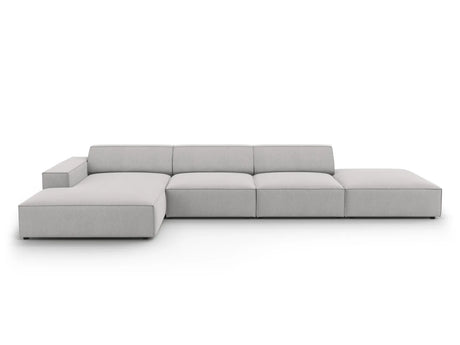 Jodie 4-Sitzer Ecksofa Links 341x166 cm aus Strukturierter Stoff (Meg363) in Hellgrau – Bild 2