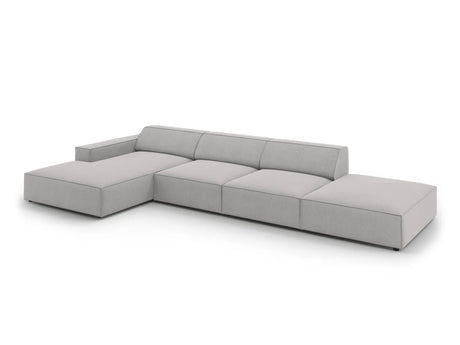 Jodie 4-Sitzer Ecksofa Links 341x166 cm aus Strukturierter Stoff (Meg363) in Hellgrau – Bild 3