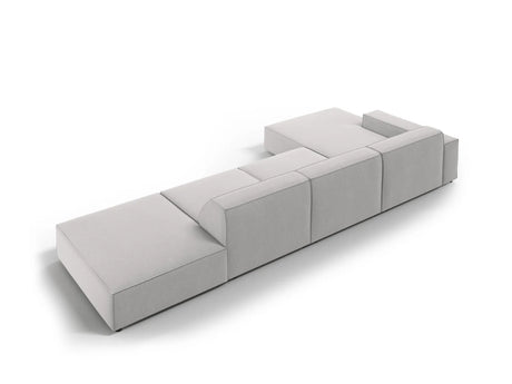 Jodie 4-Sitzer Ecksofa Links 341x166 cm aus Strukturierter Stoff (Meg363) in Hellgrau – Bild 5