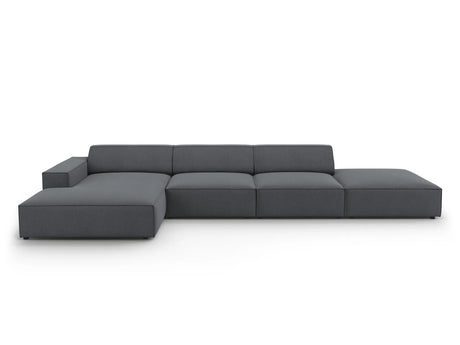 Jodie 4-Sitzer Ecksofa Links 341x166 cm aus Strukturierter Stoff (Meg367) in Dunkelgrau – Bild 1