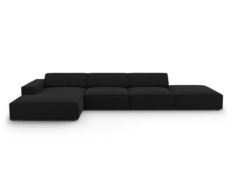 Jodie 4-Sitzer Ecksofa Links 341x166 cm aus Strukturierter Stoff (Meg368) in Schwarz – Bild 1