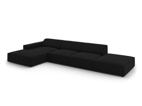 Jodie 4-Sitzer Ecksofa Links 341x166 cm aus Strukturierter Stoff (Meg368) in Schwarz – Bild 2