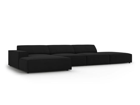 Jodie 4-Sitzer Ecksofa Links 341x166 cm aus Strukturierter Stoff (Meg368) in Schwarz – Bild 3