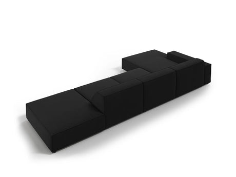 Jodie 4-Sitzer Ecksofa Links 341x166 cm aus Strukturierter Stoff (Meg368) in Schwarz – Bild 4