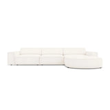 Jodie 4-Sitzer Ecksofa, Rechte Seite, rund, aus Boucle (AscNATA) in Beige, 284x166 cm – Bild 1