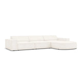 Jodie 4-Sitzer Ecksofa, Rechte Seite, rund, aus Boucle (AscNATA) in Beige, 284x166 cm – Bild 3