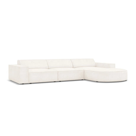 Jodie 4-Sitzer Ecksofa, Rechte Seite, rund, aus Boucle (AscNATA) in Beige, 284x166 cm – Bild 3