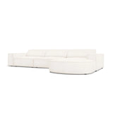 Jodie 4-Sitzer Ecksofa, Rechte Seite, rund, aus Boucle (AscNATA) in Beige, 284x166 cm – Bild 4